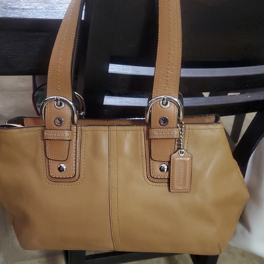 Coah Tan Leather Shoulder Bag